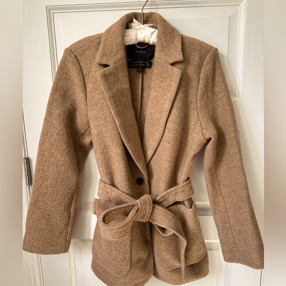 J Crew Wrap Blazer-jacket in Italian Boiled Wool